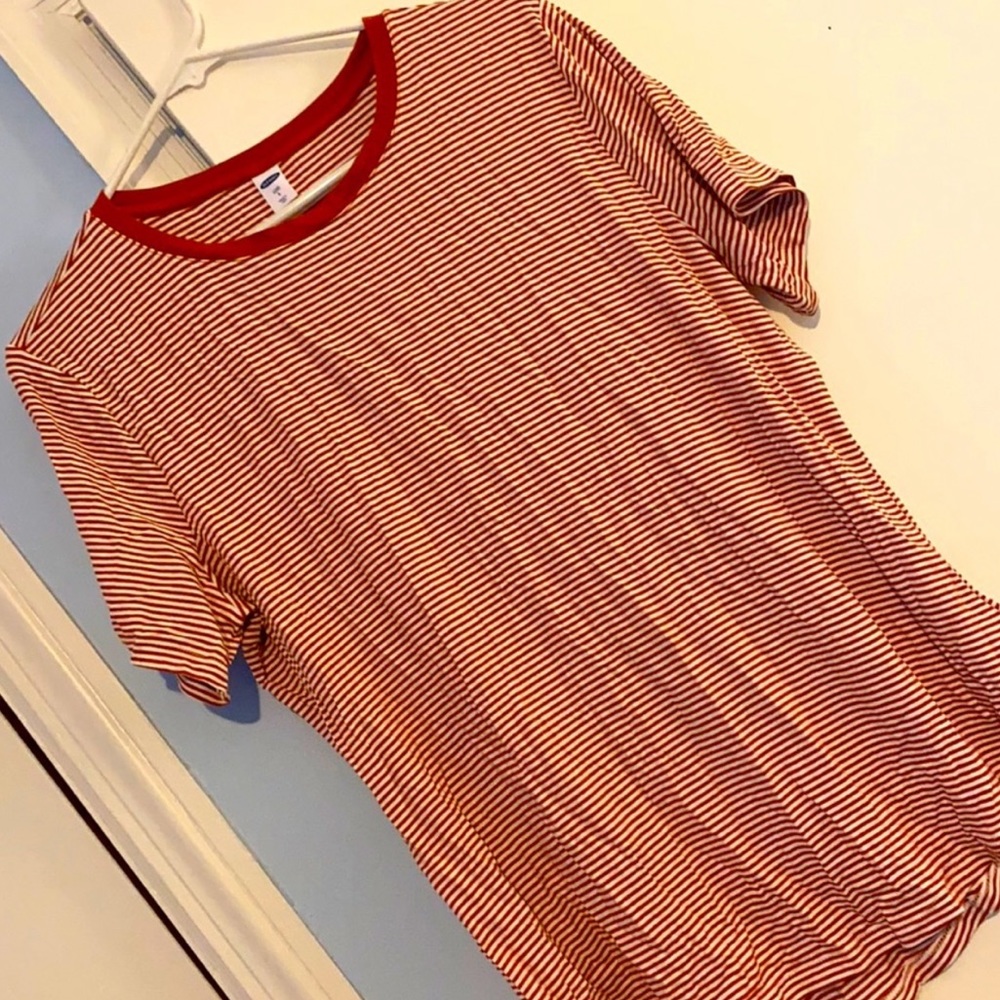 Old navy orange and white striped shirt